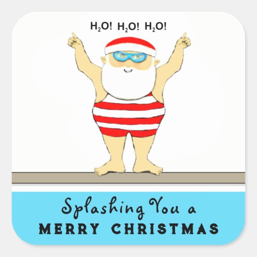 Funny Swimming Holiday Classic Round Sticker (Voorkant)