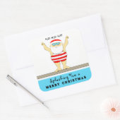Funny Swimming Holiday Classic Round Sticker (Envelop)
