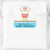 Funny Swimming Holiday Classic Round Sticker (Tas)