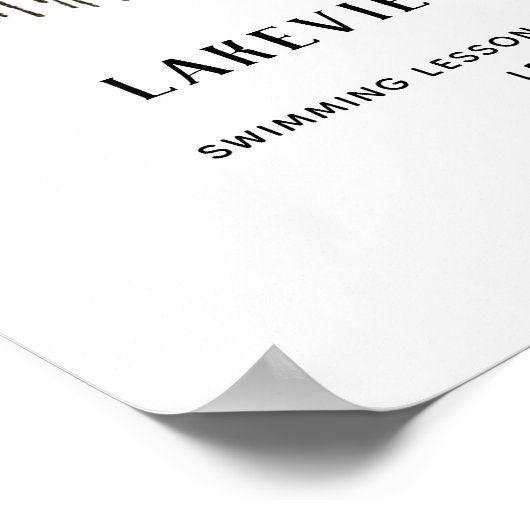 Funny  Swimming of Swim School Figuur Poster (Hoek)