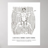 Funny  Swimming of Swim School Figuur Poster (Voorkant)