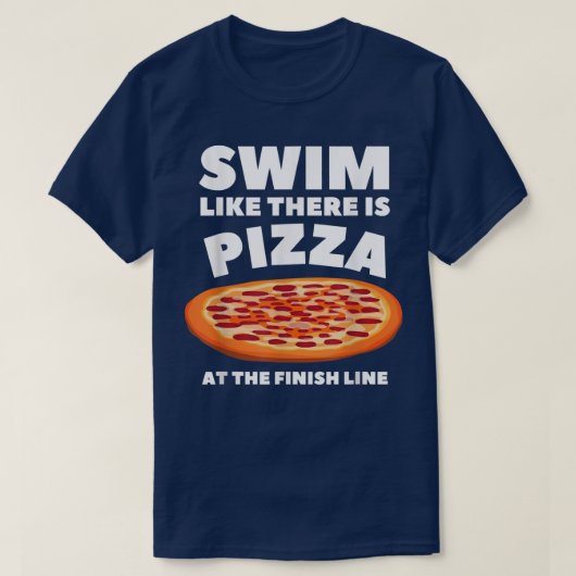 Funny Swimming Pizza Lovers Design Swimmer Sports T-shirt (Design voorkant)
