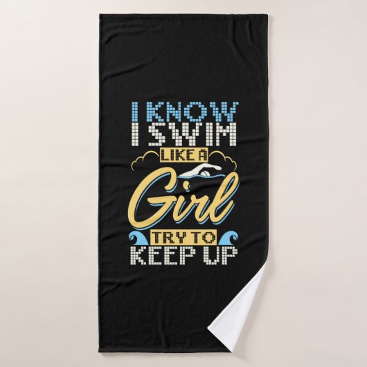 Funny Swimming Quote Badhanddoek (Badhanddoek)