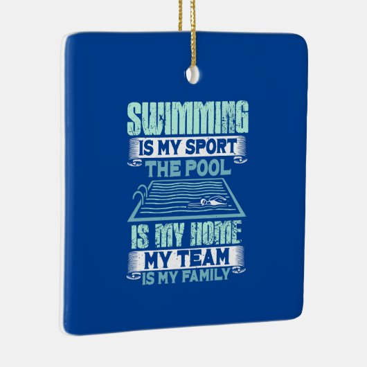 Funny Swimming Quote Keramisch Ornament (Rechts)