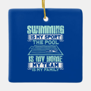 Funny Swimming Quote Keramisch Ornament