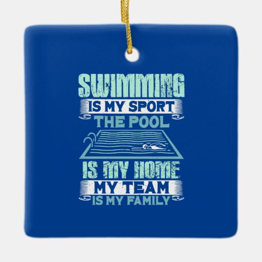Funny Swimming Quote Keramisch Ornament (Voorkant)