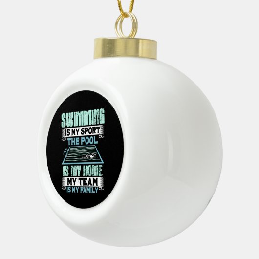 Funny Swimming Quote Keramische Bal Ornament (Rechts)