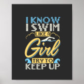 Funny Swimming Quote Poster (Voorkant)