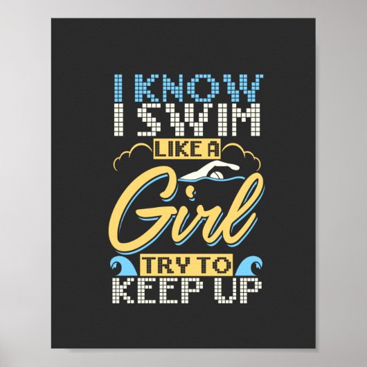 Funny Swimming Quote Poster (Voorkant)