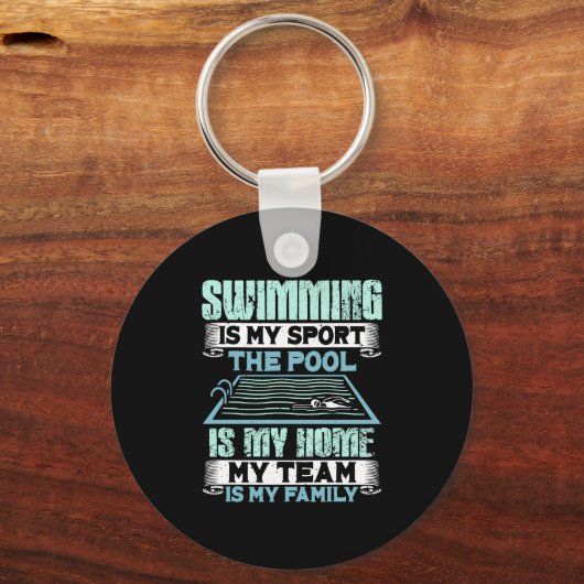 Funny Swimming Quote Sleutelhanger (Voorkant)