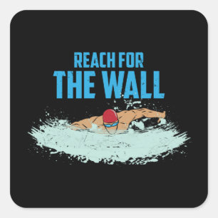 Funny Swimming Quote Swimmer Gift Vierkante Sticker