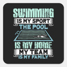 Funny Swimming Quote Vierkante Sticker