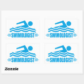 Funny Swimming Rechthoekige Sticker (Vel)