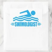 Funny Swimming Rechthoekige Sticker (Tas)