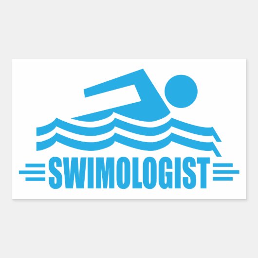 Funny Swimming Rechthoekige Sticker (Voorkant)