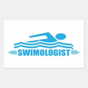 Funny Swimming Rechthoekige Sticker