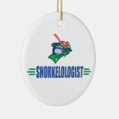 Funny Swimming, Snorkel Keramisch Ornament (Rechts)