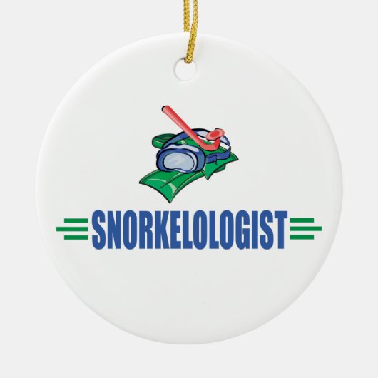 Funny Swimming, Snorkel Keramisch Ornament (Voorkant)