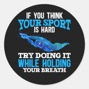Funny Swimming Sport Swimmer Skill Ronde Sticker