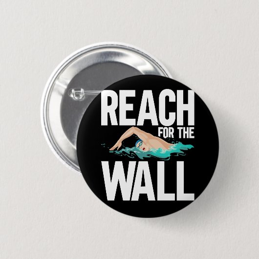 Funny Swimming Team Swimmer Quottes Ronde Button 5,7 Cm (Voorkant /achterkant)