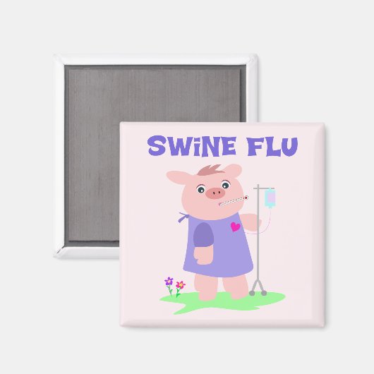 Funny Swine Flu Magneet (Voorkant / Achterkant)