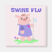 Funny Swine Flu Magneet (Voorkant)