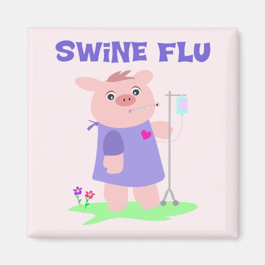 Funny Swine Flu Magneet (Voorkant)