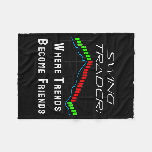 Funny Swing Trader Trading Stock Market  Fleece Deken (Voorkant (Horizontaal))