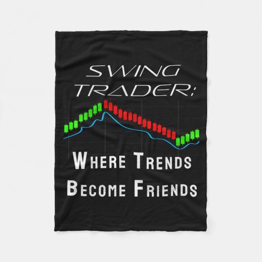 Funny Swing Trader Trading Stock Market  Fleece Deken (Voorkant)