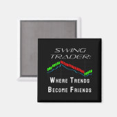 Funny Swing Trader Trading Stock Market Magneet (Voorkant / Achterkant)