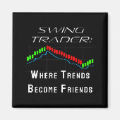 Funny Swing Trader Trading Stock Market Magneet (Voorkant)