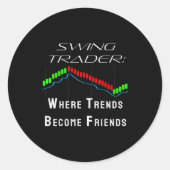 Funny Swing Trader Trading Stock Market  Ronde Sticker (Voorkant)