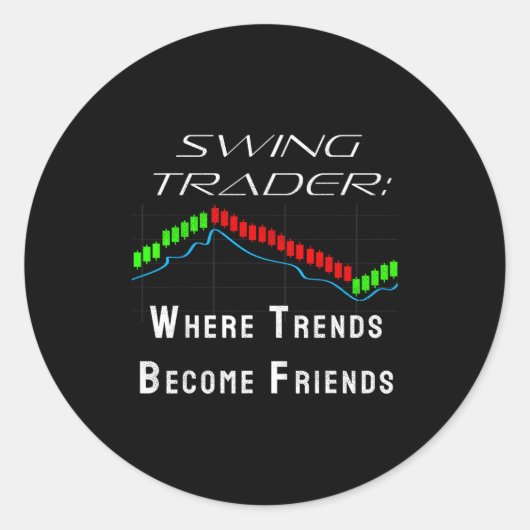 Funny Swing Trader Trading Stock Market Ronde Sticker (Voorkant)