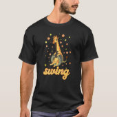 Funny swinging giraffe for a the swing and giraffe t-shirt (Voorkant)