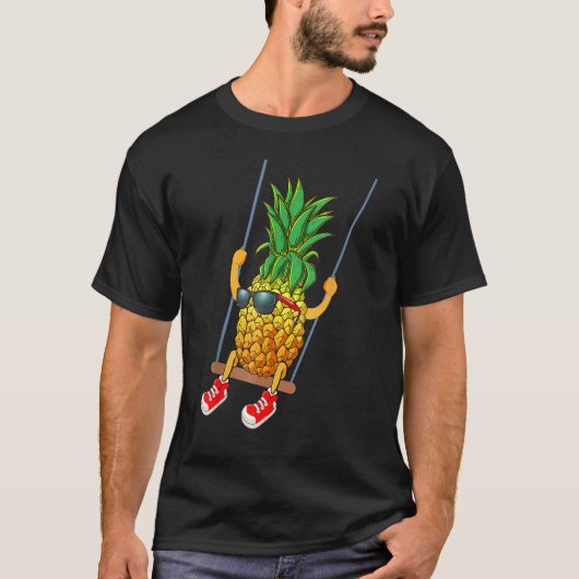 Funny Swinging Pineapple Swinger Fruit Animated Cu T-shirt (Voorkant)