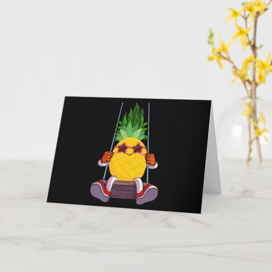 Funny Swinging Pineapple Swinger Kaart (Gele Bloem)