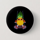Funny Swinging Pineapple Swinger Ronde Button 5,7 Cm (Voorkant)