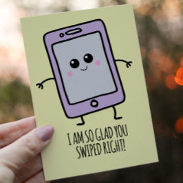 Funny Swipe Right Kawaii Phone Valentijnsdag Feestdagen Kaart