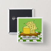 Funny Swiss Army Cheese Cartoon Button (Voorkant /achterkant)
