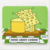 Funny Swiss Army Cheese Cartoon Muismat (Voorkant)