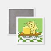 Funny Swiss Cheese Cartoon Art Army Knife Humor Magneet (Voorkant / Achterkant)