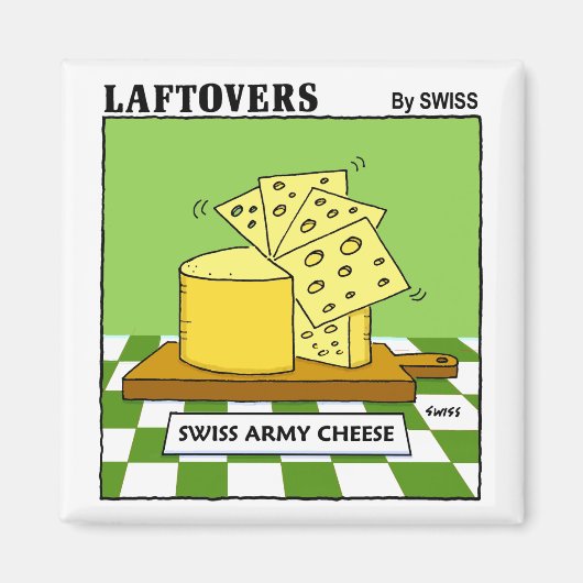 Funny Swiss Cheese Cartoon Tasting Party Favors Magneet (Voorkant)