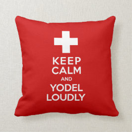 Funny Swiss Pillow - Keep Calm en Yodel Louly Kussen