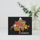 Funny Switzerland Souvenir Toblerone Swiss Map Briefkaart (Staand voorkant)