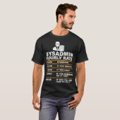 Funny Syadmin Hourly evalueert gezegde Technische T-shirt (Voorkant volledig)