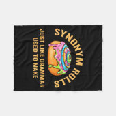 Funny Synonym Rolls Joke Cinnamon Rolls Grammar Pu Fleece Deken (Voorkant (Horizontaal))