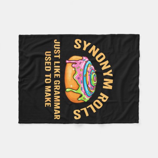 Funny Synonym Rolls Joke Cinnamon Rolls Grammar Pu Fleece Deken (Voorkant (Horizontaal))
