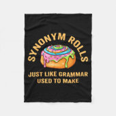 Funny Synonym Rolls Joke Cinnamon Rolls Grammar Pu Fleece Deken (Voorkant)