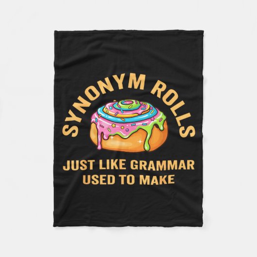 Funny Synonym Rolls Joke Cinnamon Rolls Grammar Pu Fleece Deken (Voorkant)