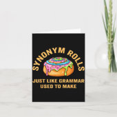 Funny Synonym Rolls Joke Cinnamon Rolls Grammar Pu Kaart (Voorkant)